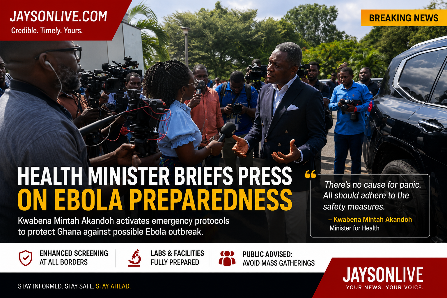 Ghana Activates Emergency Ebola Protocols as Health Minister Calls for Heightened Vigilance